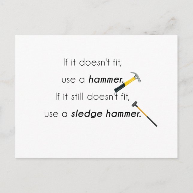 Wenn es nicht passt, postkarte (Vorderseite)