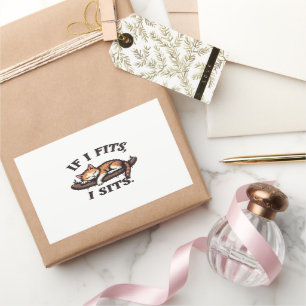 Wenn es passt, sitze ich lustige Schläfchen Katze  Rechteckiger Aufkleber