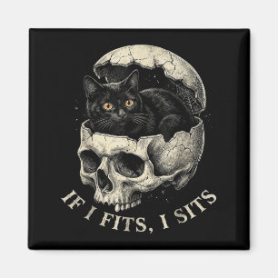 Wenn es passt, sitze ich Schwarze Katze Gothic Sch Magnet