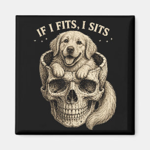 Wenn es passt, sitzt Golden Retriever Schädel Dunk Magnet