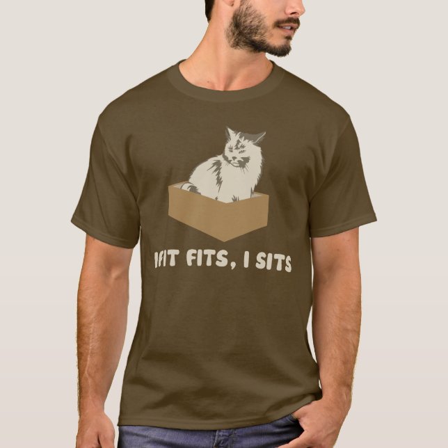 Wenn es passt, sitzt I Katze T-Shirt (Vorderseite)