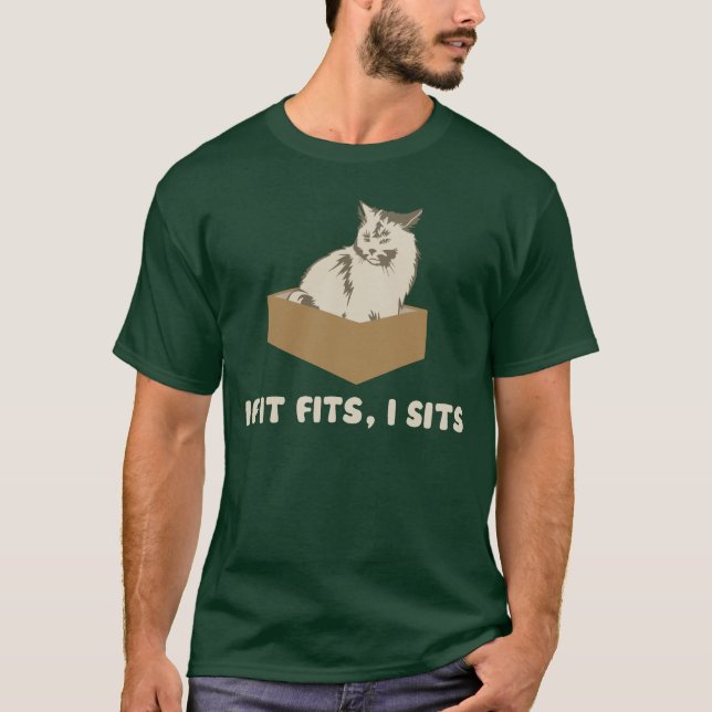 Wenn es passt, sitzt I Katze T-Shirt (Vorderseite)