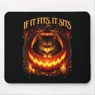 Wenn es passt, sitzt schwarze Katze gothisch dunkl Mousepad