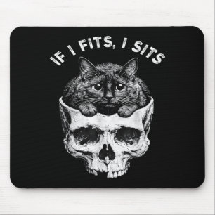 Wenn es passt sitzt schwarze Katzen-Schädel minima Mousepad