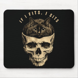 Wenn es passt, sitzt schwarzer Katzen-Schädel lust Mousepad