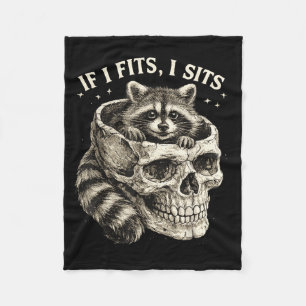 Wenn es passt, sitzt Totenkopf Waschbär Lustiger d Fleecedecke