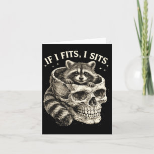 Wenn es passt, sitzt Totenkopf Waschbär Lustiger d Karte