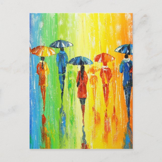 Wenn es regnet, dann ein helles postkarte (Vorderseite)