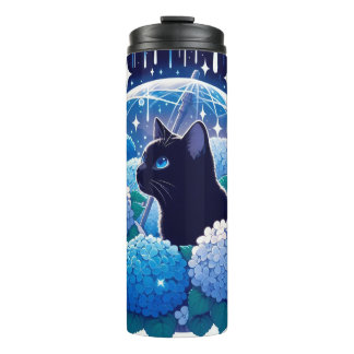 Wenn es regnet, ist Katze immer noch etwas Schönes Thermosbecher