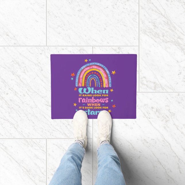 Wenn es regnet, suchen Sie nach Regenbogen Fußmatte (Indoor)
