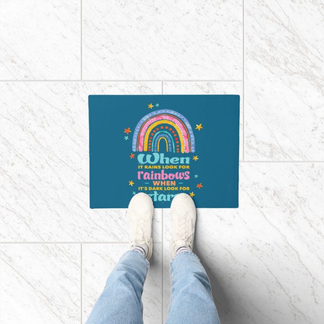 Wenn es regnet, suchen Sie nach Regenbogen Fußmatte (Indoor)