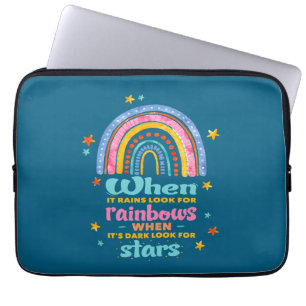 Wenn es regnet, suchen Sie nach Regenbogen Laptopschutzhülle