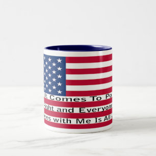 Wenn es um Politik geht Zweifarbige Tasse