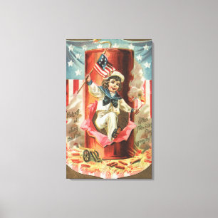 Wenn Freiheits-Flagge vorbei geht Leinwanddruck