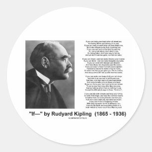 "Wenn" Gedicht durch Rudyard Kipling Runder Aufkleber