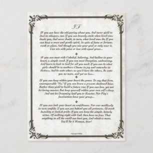 Wenn Gedicht für Mädchen. Postkarte