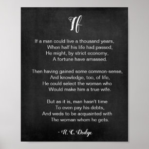 Wenn Gedicht von Reginald H. C. Dodge Schwarz und  Poster