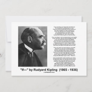 "Wenn— " Gedicht von Rudyard Kipling Einladung