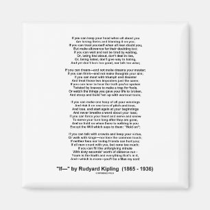 Wenn Gedicht von Rudyard Kipling (inspirierendes G Magnet