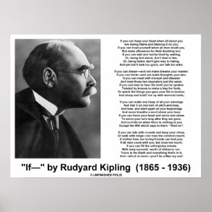 Wenn Gedicht von Rudyard Kipling (Kipling-Bild) Poster