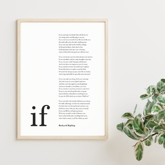 Wenn Gedicht von Rudyard Kipling Poster (Von Creator hochgeladen)