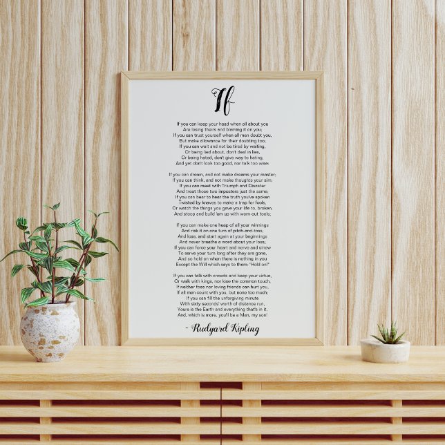 Wenn Gedicht von Rudyard Kipling Poster (Von Creator hochgeladen)