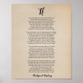Wenn Gedicht von Rudyard Kipling Vintage Poster