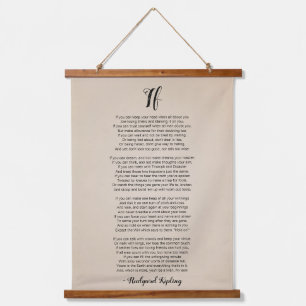 Wenn Gedicht von Rudyard Kipling Vintage Wandteppich Mit Holzrahmen