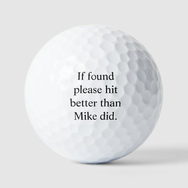 Wenn gefunden, bitte besser treffen als Name es ta Golfball (Vorderseite)