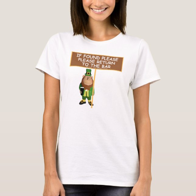 Wenn gefundene bitte Rückkehr zu den Bar Iren T-Shirt (Vorderseite)