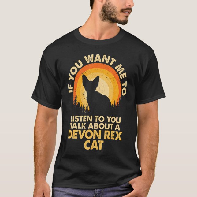 Wenn Gewollt, reden Sie über Devon Rex Cat T-Shirt (Vorderseite)