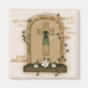 Wenn Gott eine Tür schließt, öffnet er ein Fens Magnet