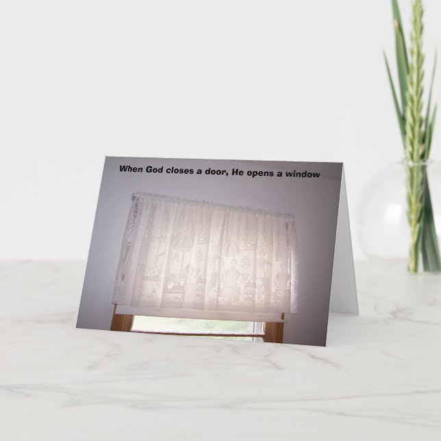 Wenn Gott eine Tür schließt, öffnet Er eine Wi... Karte (Vorderseite)