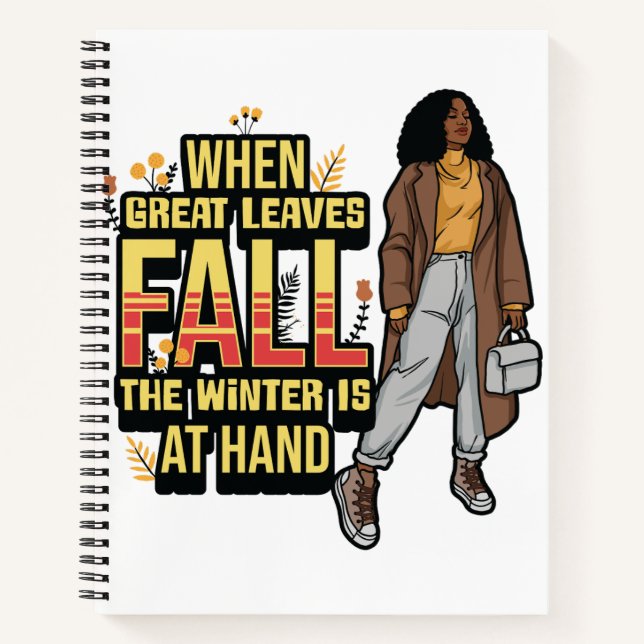 Wenn große Blätter fallen, steht der Winter zur Ve Notizbuch (Vorderseite)