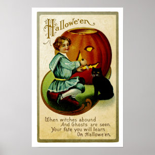 Wenn Hexen zu Halloween ablegen Poster