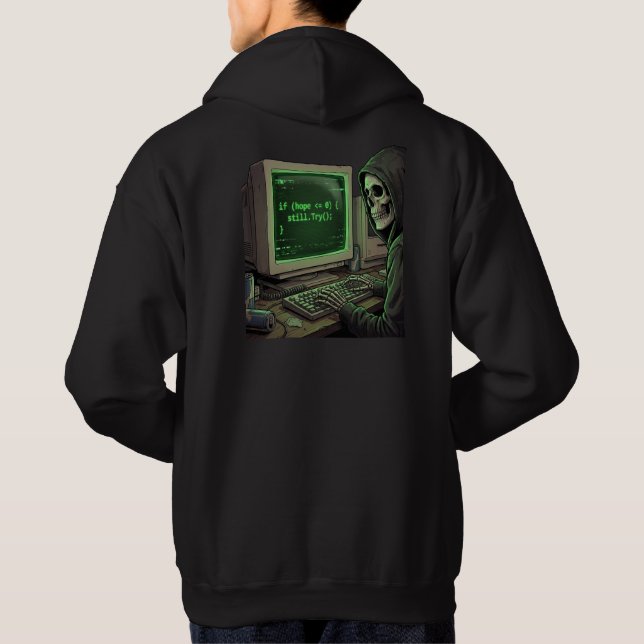 Wenn Hoffnung <= 0 Versuch es trotzdem Programmier Hoodie (Rückseite)