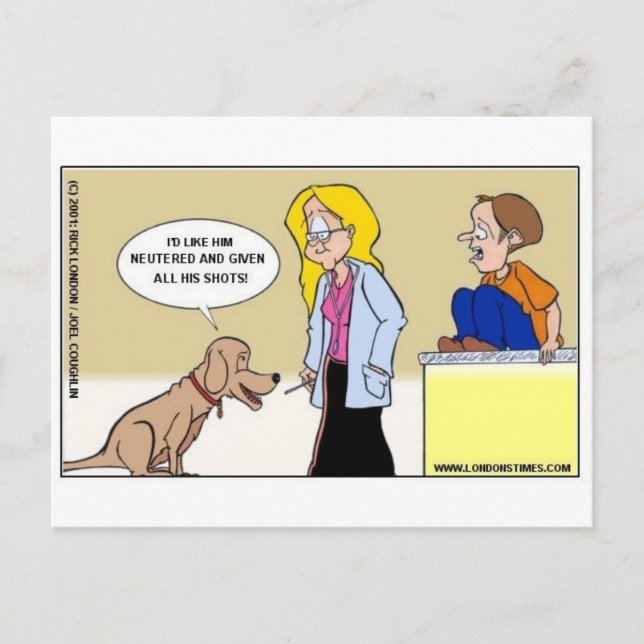Wenn Hunde oder die Meister lustige Geschenke & T- Postkarte (Vorderseite)