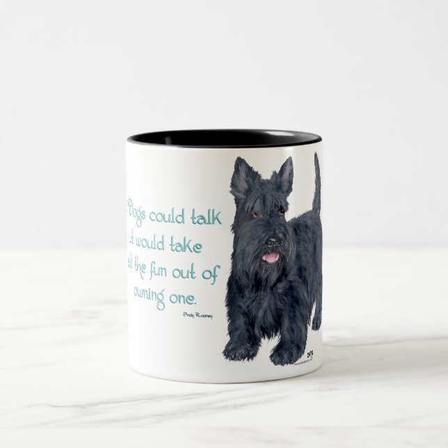 Wenn Hunde reden könnten - Scottish Terrier Wit &  Zweifarbige Tasse (Mittel)
