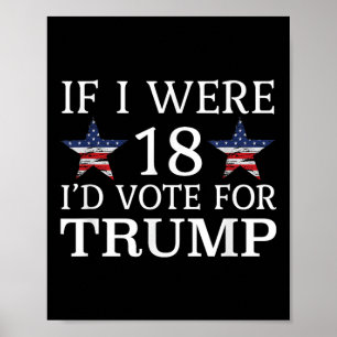 Wenn ich 18 wäre, stimme ich für Trump Funny Kids  Poster