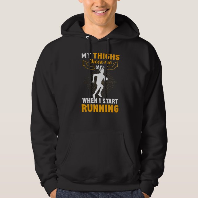 Wenn ich anfange, Halbmarathon Fitness Runner Hoodie (Vorderseite)