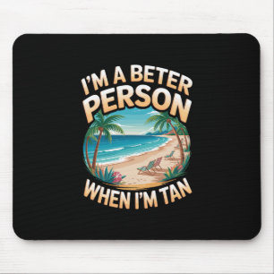 Wenn ich braun bin Vintage Palm Trees Ocean Retro  Mousepad