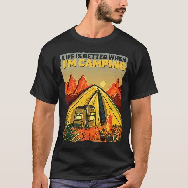 Wenn ich Camping Camper bin T-Shirt (Vorderseite)