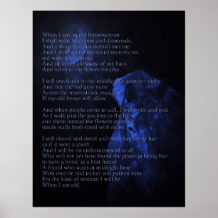 Wenn ich ein altes Pferd bin, ein weibliches Poste Poster