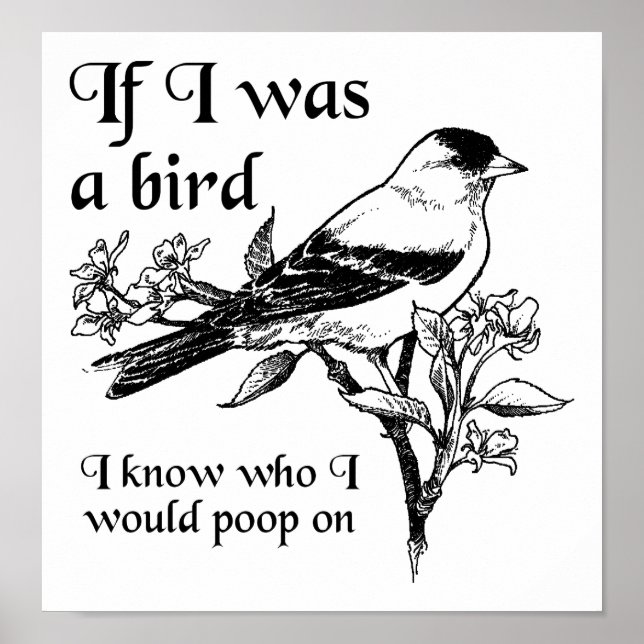Wenn ich ein Vogel-Funny-Poster war Poster (Vorne)