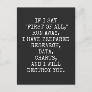 Wenn ich erstens sage, laufen Sie weg, Feiertagspostkarte