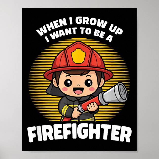 Wenn ich groß bin, möchte ich Feuerwehrmann werden Poster (Vorne)