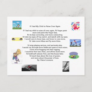 Wenn ich meine Kinder wieder aufziehen könnte Feiertagspostkarte