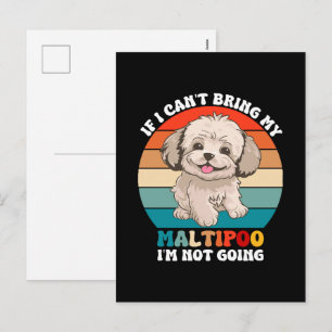 Wenn ich meinen Maltipoo-Hund nicht mitbringen kan Feiertagspostkarte