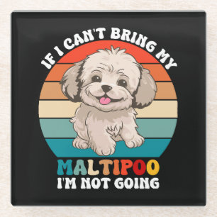 Wenn ich meinen Maltipoo-Hund nicht mitbringen kan Glasuntersetzer
