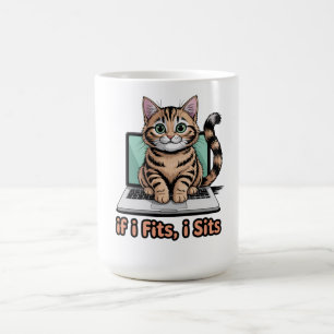 Wenn ich rein passe, sitze ich - Lustiges Katzen-M Kaffeetasse
